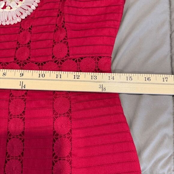 Nanette Lepore "Treasure" Dress Embellished Sleeveless Fuchsia Pink Size 4 - Picture 11 of 13